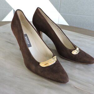 Vintage Bally Jeneffe Brown Suede Women's Pumps Heels Formal Size 6.5